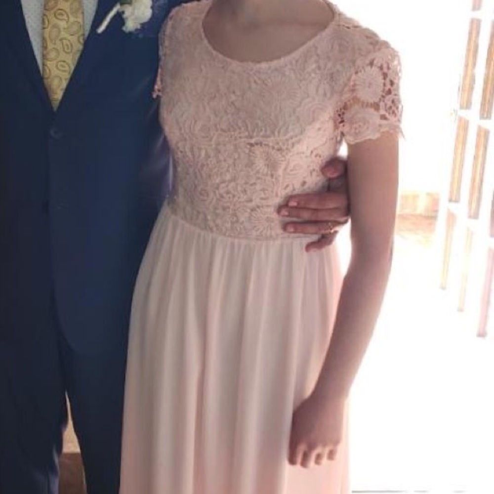 Blush Pink Floor Length Dress
